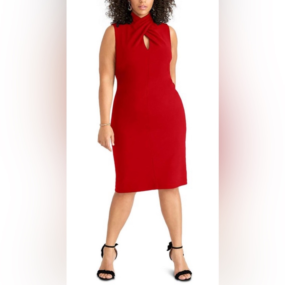 Rachel Rachel Roy Womens Plus Formal Knee-Length Sheath Dress 18W